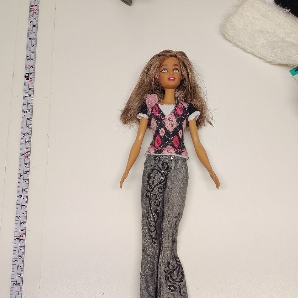 Fashion Doll with Pink & Gray Outfit
